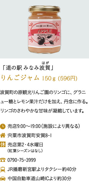 「道の駅 みなみ波賀」りんごジャム 150ｇ (596円)